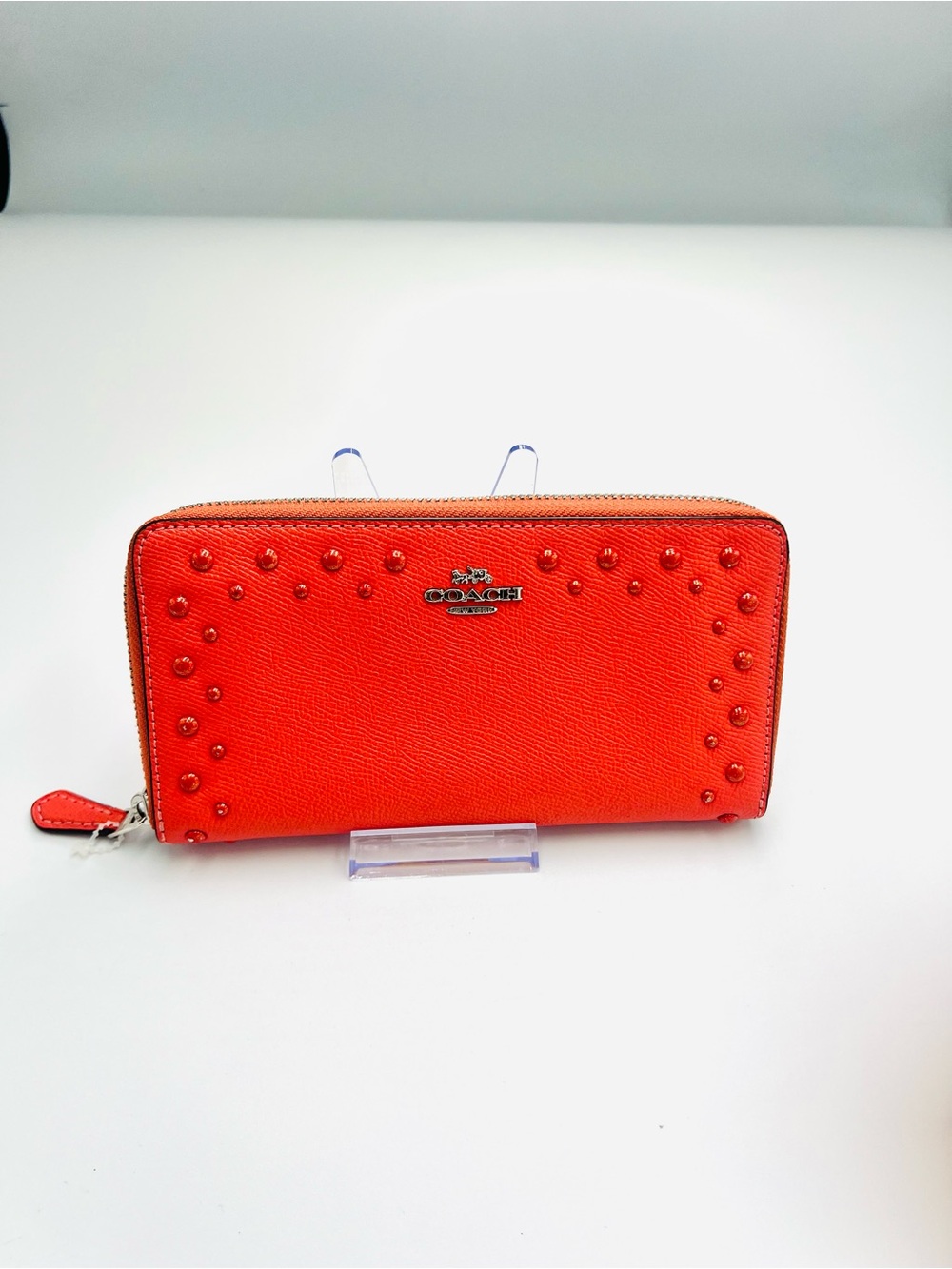 Coach Studded Accordion Zip Wallet EUC